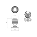 Jedo Reeded Cupboard Door Knobs 28mm Polished Chrome