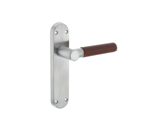 Jedo Ascot Suite Lever on Plate Brown Leather
