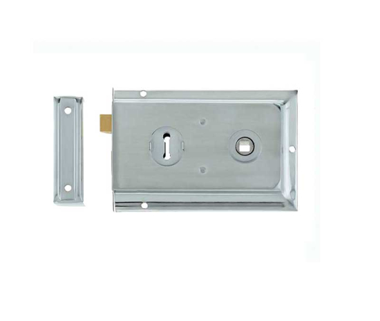 Reversible Rim Lock 152x102mm Satin Chrome