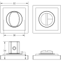 Burlington Turns & Releases Inner 3 Square Stepped Rose Satin Nickel Burlington Turns & Releases Inner 3 Square Stepped Rose Satin Nickel