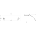 Burlington 75mm Satin Brass Arched Edge Pull Burlington 75mm Satin Brass Arched Edge Pull