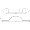 Handforged Pulll Handles 265mm Pewter Handforged Pulll Handles 265mm Pewter