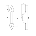 Handforged Pulll Handles 265mm Pewter Handforged Pulll Handles 265mm Pewter