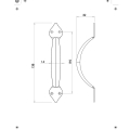 Handforged Pulll Handles 170mm Pewter Handforged Pulll Handles 170mm Pewter