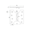 Budget Parliament Hinges 102x124x4mm Satin Chrome Budget Parliament Hinges 102x124x4mm Satin Chrome