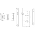 72mm Antique Brass Din Euro Latch Radiused 60mm Backset 72mm Antique Brass Din Euro Latch Radiused 60mm Backset