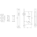 72mm Satin Stainless Steel Din Euro Latch 60mm Backset 72mm Satin Stainless Steel Din Euro Latch 60mm Backset