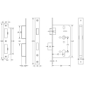 72mm Antique Brass Din Euro Sashlock Radiused 60mm Backset 72mm Antique Brass Din Euro Sashlock Radiused 60mm Backset