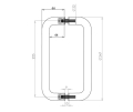 Stainless Steel 22mm D Shape Pull Handles B2B Fixing 225x22mm Polished Stainless Steel Stainless Steel 22mm D Shape Pull Handles B2B Fixing 225x22mm Polished Stainless Steel