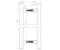 Stainless Steel 25mm Guardsman Pull Handles B2B Fixing 750x25x650mm Polished Stainless Steel Stainless Steel 25mm Guardsman Pull Handles B2B Fixing 750x25x650mm Polished Stainless Steel