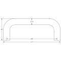 Stainless Steel 19mm D Shape Pull Handles Grade 304 B/T Fixing 600x19mm Satin Stainless Steel Stainless Steel 19mm D Shape Pull Handles Grade 304 B/T Fixing 600x19mm Satin Stainless Steel