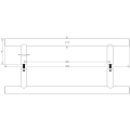 Stainless Steel 19mm Guardsman Pull Handles B2B Fixing 1000x19x900mm Satin Stainless Steel Stainless Steel 19mm Guardsman Pull Handles B2B Fixing 1000x19x900mm Satin Stainless Steel