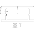 Stainless Steel 19mm Guardsman Pull Handles B2B Fixing 1000x19x900mm Satin Stainless Steel Stainless Steel 19mm Guardsman Pull Handles B2B Fixing 1000x19x900mm Satin Stainless Steel