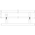 Stainless Steel 25mm Guardsman Pull Handles B2B Fixing 750x25x650mm Satin Stainless Steel Stainless Steel 25mm Guardsman Pull Handles B2B Fixing 750x25x650mm Satin Stainless Steel