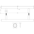 Stainless Steel 25mm Guardsman Pull Handles B2B Fixing 1000x25x900mm Satin Stainless Steel Stainless Steel 25mm Guardsman Pull Handles B2B Fixing 1000x25x900mm Satin Stainless Steel