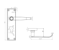 Victorian Straight Door Handles on Euro Profile Lockplate Satin Chrome Victorian Straight Door Handles on Euro Profile Lockplate Satin Chrome
