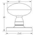 Jedo Oval Mortice Door Knobs Polished Chrome Jedo Oval Mortice Door Knobs Polished Chrome