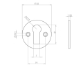 Jedo Round Open Escutcheon Standard Keyway 32mm Satin Nickel Jedo Round Open Escutcheon Standard Keyway 32mm Satin Nickel