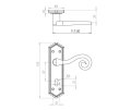 Royal Suite Door Handle on Lockplate Pewter Royal Suite Door Handle on Lockplate Pewter