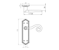 Royal Suite Door Handle on Latchplate Pewter Royal Suite Door Handle on Latchplate Pewter