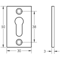 Antique Rectangular Escutcheons 50x32mm Pewter Antique Rectangular Escutcheons 50x32mm Pewter