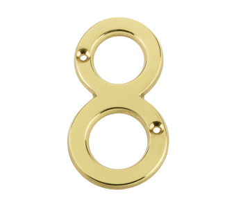 75mm Screw Fix Numerals Brass PB Finish 75mm Screw Fix Numerals Brass PB Finish