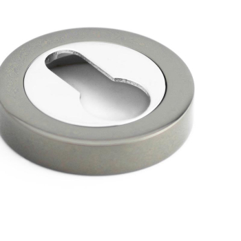 Jedo Dual Euro Profile Escutcheons on 50mm Round Rose Jedo Dual Euro Profile Escutcheons on 50mm Round Rose