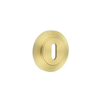 Burlington Standard Keyway Escutcheons Reeded Rose Satin Brass Burlington Standard Keyway Escutcheons Reeded Rose Satin Brass