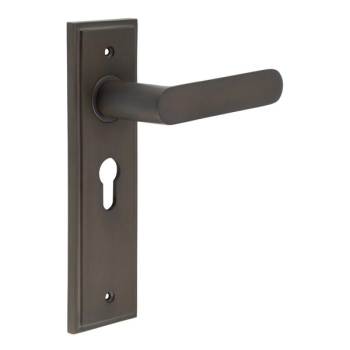 Kensington Door Handle Euro Backplate Dark Bronze Kensington Door Handle Euro Backplate Dark Bronze