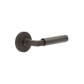 Westminster Door Handle on Stepped Rose Dark Bronze Westminster Door Handle on Stepped Rose Dark Bronze