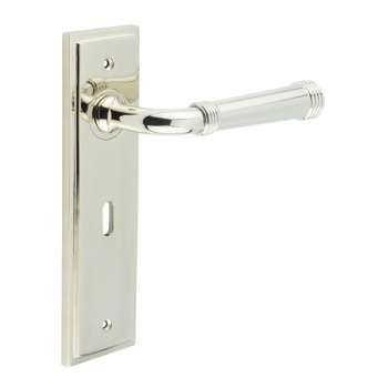 Highgate Door Handle Lock Backplate Polished Nickel Highgate Door Handle Lock Backplate Polished Nickel