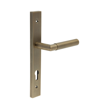 CR-102 Antique Brass Multi Point Backplate Door Handle CR-102 Antique Brass Multi Point Backplate Door Handle