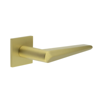 CR-107 Satin Brass Sprung Square Rose Door Handle CR-107 Satin Brass Sprung Square Rose Door Handle