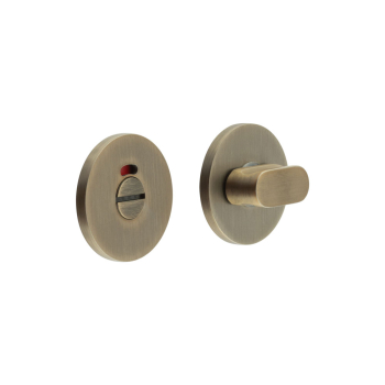 CR-801 Antique Brass Thumb Turn & Lock Round Rose w/ Indicator CR-801 Antique Brass Thumb Turn & Lock Round Rose w/ Indicator