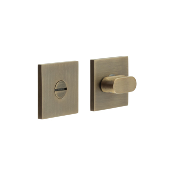 CR-801 Antique Brass Thumb Turn & Lock Square Rose CR-801 Antique Brass Thumb Turn & Lock Square Rose