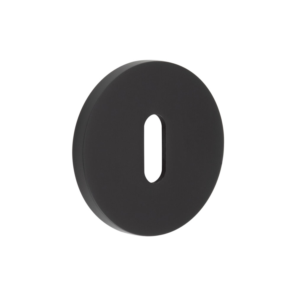 CRES Escutcheon 1 CR-R10 Black Standard Keyway Round Rose Escutcheon ...