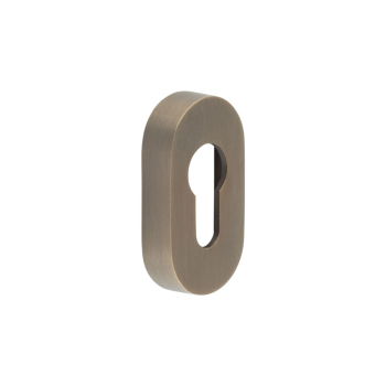 CRES Oval Antique Brass Euro Escutcheon CRES Oval Antique Brass Euro Escutcheon
