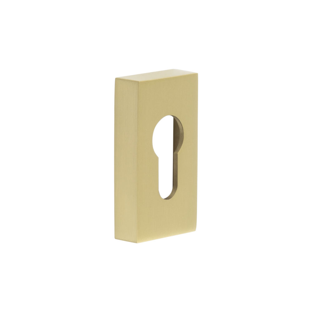 CRES Rectangular Euro Keyway Escutcheon CRES Rectangular Satin Brass ...