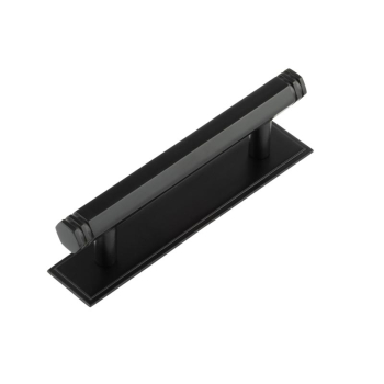 Hoxton Nile Cabinet Handles 96mm Ctrs Stepped Backplate Black Hoxton Nile Cabinet Handles 96mm Ctrs Stepped Backplate Black