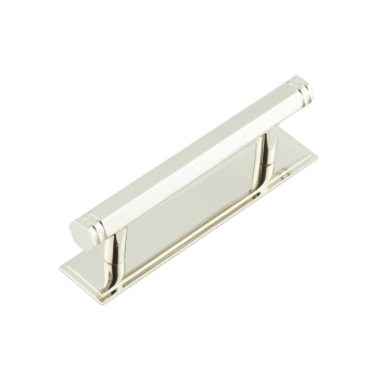Hoxton Nile Cabinet Handles 96mm Ctrs Stepped Backplate Polished Nickel Hoxton Nile Cabinet Handles 96mm Ctrs Stepped Backplate Polished Nickel