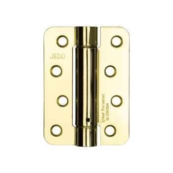 Jedo Steel Radiused Single Action Spring Hinges 102x76mm (PK of 3) Electro Brassed Jedo Steel Radiused Single Action Spring Hinges 102x76mm (PK of 3) Electro Brassed