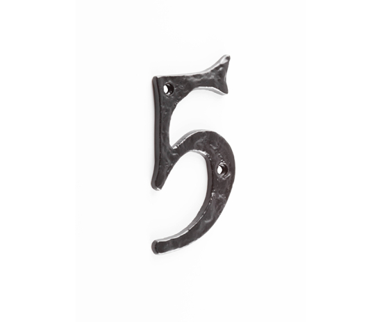 Antique Door Numerals 5 Black No. 5