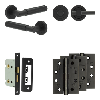 Complete Bloom Door Handle Pack - Bathroom - Black Complete Bloom Door Handle Pack - Bathroom - Black