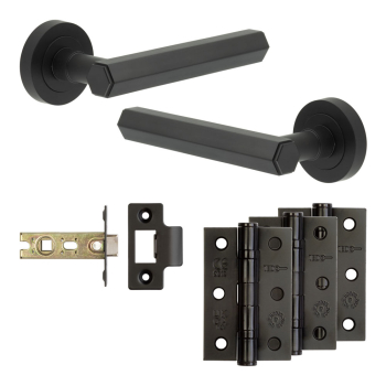 Complete Hex Door Handle Pack - Internal Doors - Black Complete Hex Door Handle Pack - Internal Doors - Black