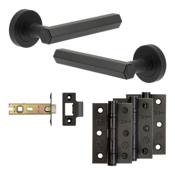 Complete Hex Door Handle Pack - Internal Doors - Black Complete Hex Door Handle Pack - Internal Doors - Black