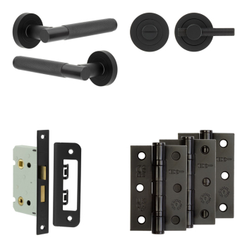 Complete Bari Door Handle Pack - Bathroom - Black Complete Bari Door Handle Pack - Bathroom - Black
