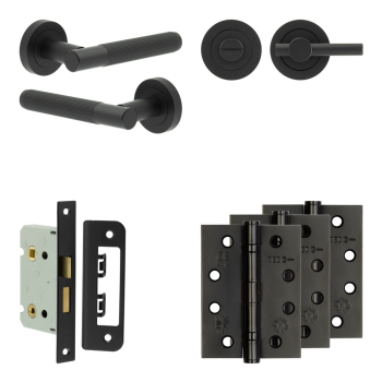 Complete Venice Door Handle Pack - Bathroom - Black Complete Venice Door Handle Pack - Bathroom - Black