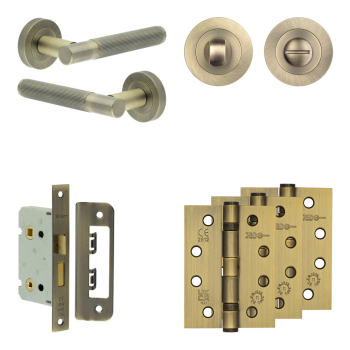 Complete Venice Door Handle Pack - Bathroom - Antique Brass Complete Venice Door Handle Pack - Bathroom - Antique Brass