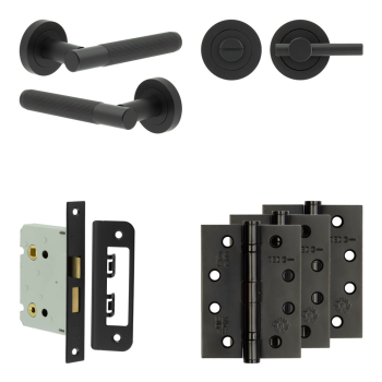Complete Venice Door Handle Pack - Bathroom - Black Complete Venice Door Handle Pack - Bathroom - Black
