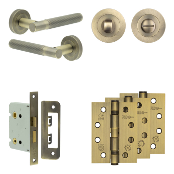 Complete Venice Door Handle Pack - Bathroom - Antique Brass Complete Venice Door Handle Pack - Bathroom - Antique Brass